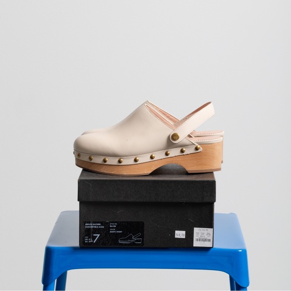 J. Crew Convertible Leather Clogs in Dusty Ivory - Picture 6 of 8